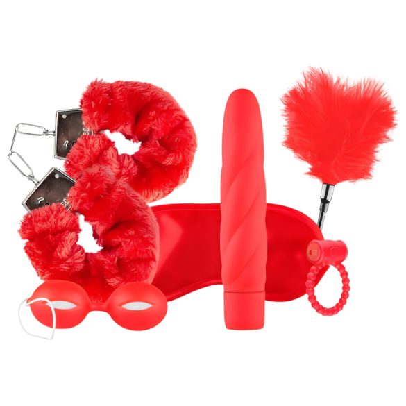 LoveBoxxx I Love Red - Vibratorische Bondageset (6-delig) - Rood