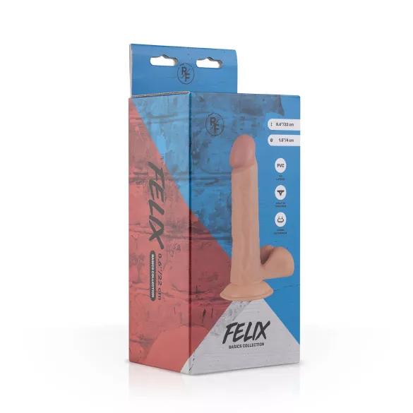 Real Fantasy Felix - realistische dildo met ballen - 22cm - huidkleur