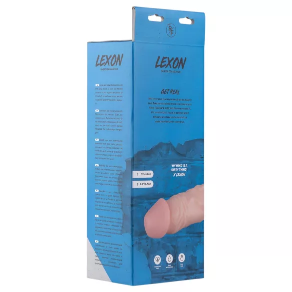 Real Fantasy Lexon - realistische dildo met ballen - 33cm - huidkleur