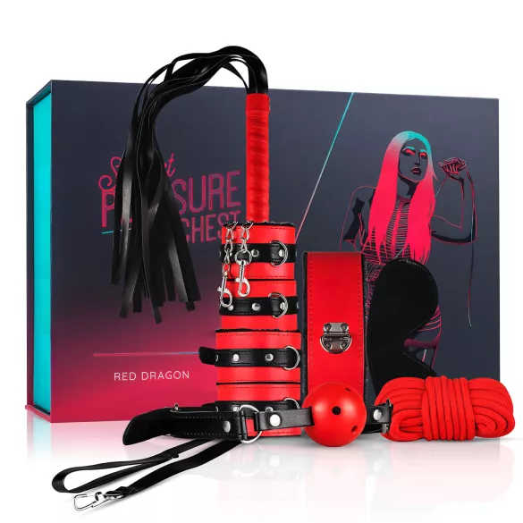 Secret Pleasure Chest - BDSM set voor gevorderden - 10-delig - rood