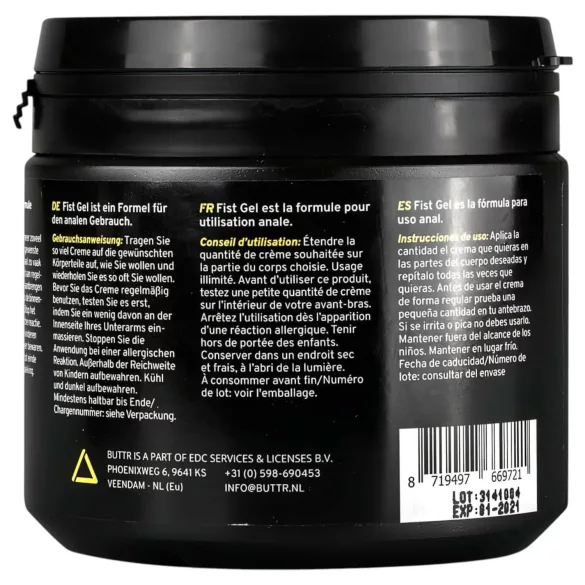 BUTTR - Fisting gel - waterbasis glijmiddel - 500ml