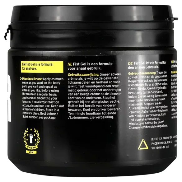 BUTTR - Fisting gel - waterbasis glijmiddel - 500ml