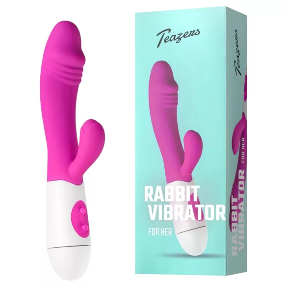 Teazers - realistische vibrator met clitorisklem (roze)