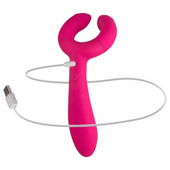 Easytoys Couple - oplaadbare waterdichte duo vibrator - siliconen - roze