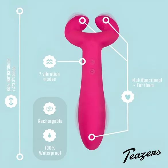 Easytoys Couple - oplaadbare waterdichte duo vibrator - siliconen - roze