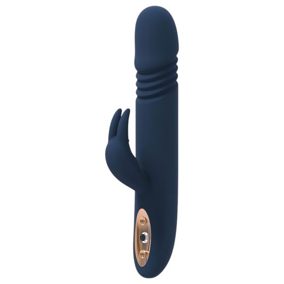 Goddess Zephyros - waterdichte stootvibrator met clitorisstimulatie (blauw)