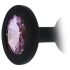 All Time Favorites - paarse edelsteen, siliconen anaalplug (zwart)
