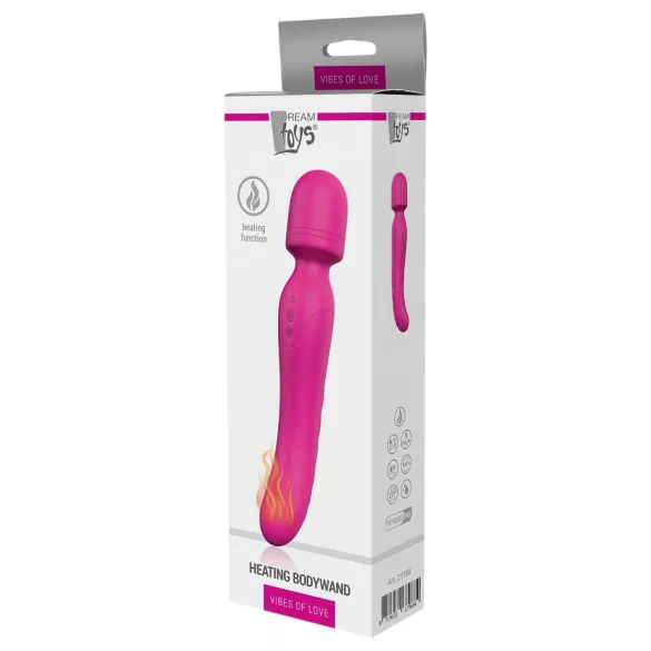 Vibes of Love - wand vibrator - oplaadbaar, verwarmend, massage - roze