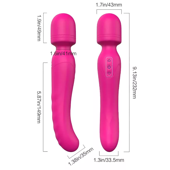 Vibes of Love - wand vibrator - oplaadbaar, verwarmend, massage - roze
