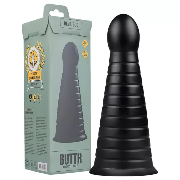 BUTTR Devil Dog - dildo met zuignap - zwart