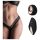 Pantyrebel - oplaadbare, radio-gestuurde vibrerende kanten string - zwart (S-L)