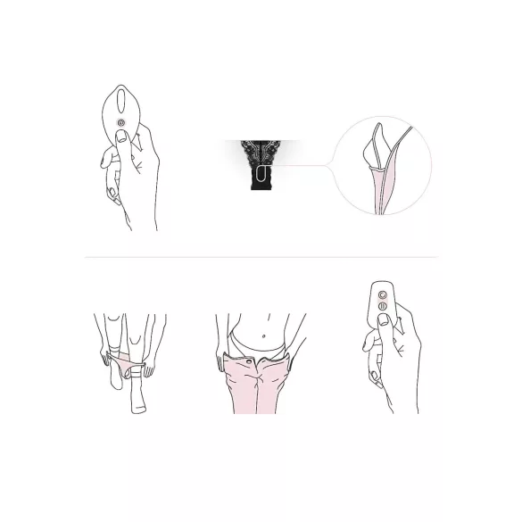 Pantyrebel - vibrerende slip met afstandsbediening - zwart kant - S-L