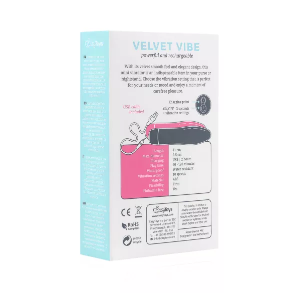 Easytoys Velvet Vibe - oplaadbare vibrator - zwart