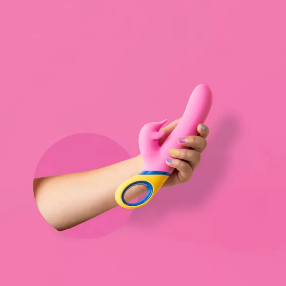 PMV20 Copy Dolphin - rotatie vibrator met clitorisstimulator - roze