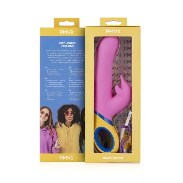 PMV20 Copy Dolphin - rotatie vibrator met clitorisstimulator - roze