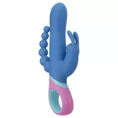  PMV20 Vice Double - rabbit vibrator - roterend, drie armen - silicone blauw