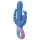 PMV20 Vice Double - rabbit vibrator - roterend, drie armen - silicone blauw