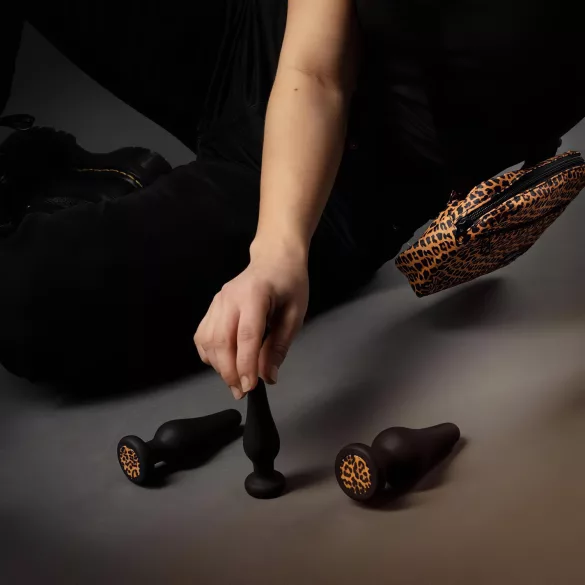 Panthra Kesia - siliconen buttplug set - 3 stuks - zwart