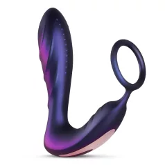   Hueman Black Hole - anale vibrator met afstandsbediening en penisring - paars