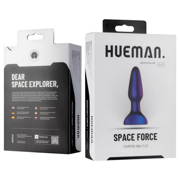 Hueman Space Force - anale vibrator met stootfunctie - waterdicht - paars