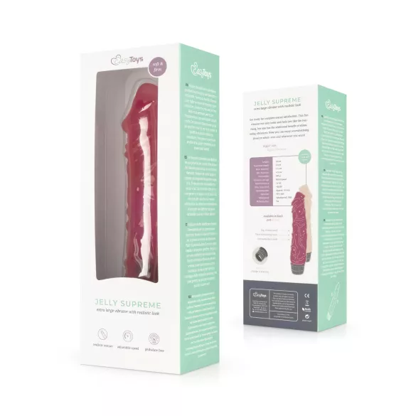 Easytoys Jelly Supreme - realistische vibrator - siliconen - roze