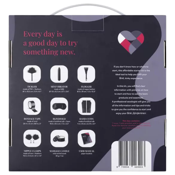 First. - BDSM beginnerset - 8-delig - zwart