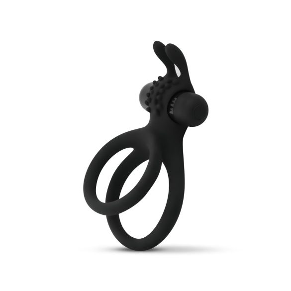 Easytoys Share Ring - vibrerende penis- en teelstring (zwart)