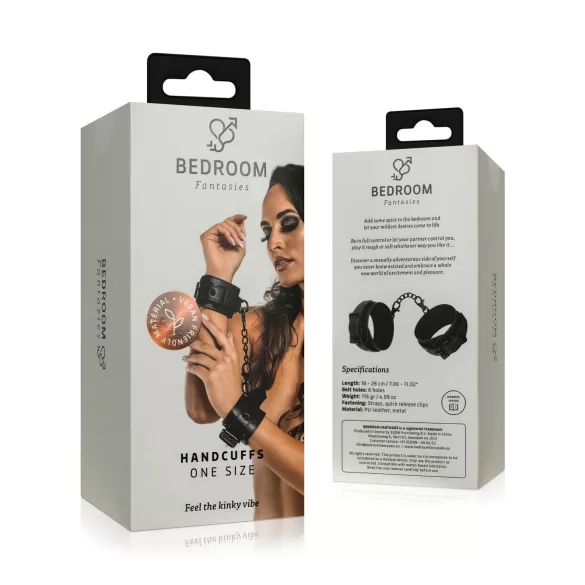 Bedroom Fantasies - polsboeien met ketting - zwart