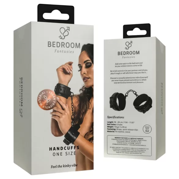 Bedroom Fantasies - polsboeien met ketting - zwart