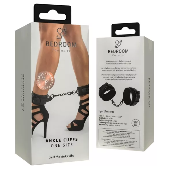 Bedroom Fantasies - enkelboeien met ketting - zwart