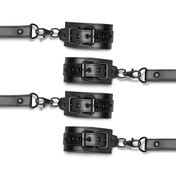 Bedroom Fantasies - bondage boeien set - pols- en enkelboeien - zwart