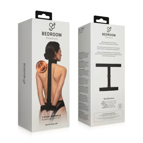 Bedroom Fantasies - bondage set halsband en boeien - zacht - zwart