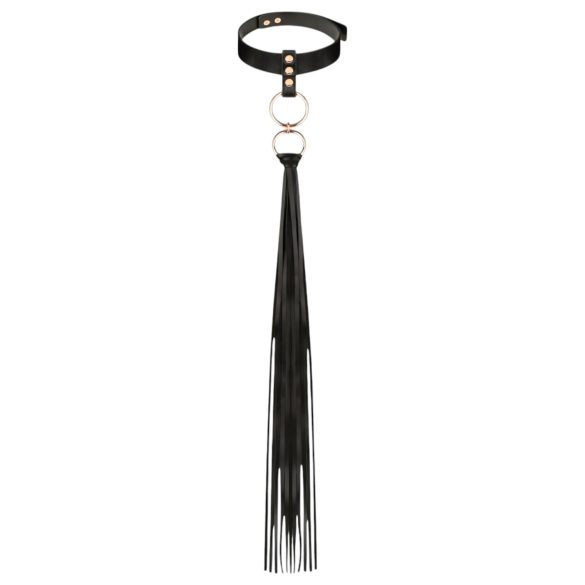 Rosy Gold - halsband en zweep (zwart)