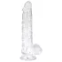 EasyToys - dildo met ballen - 13,5cm - transparant