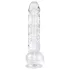 EasyToys - dildo met ballen - 13,5cm - transparant