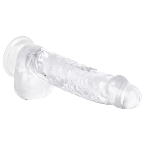EasyToys - dildo met ballen - 13,5cm - transparant