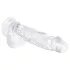 EasyToys - dildo met ballen - 13,5cm - transparant