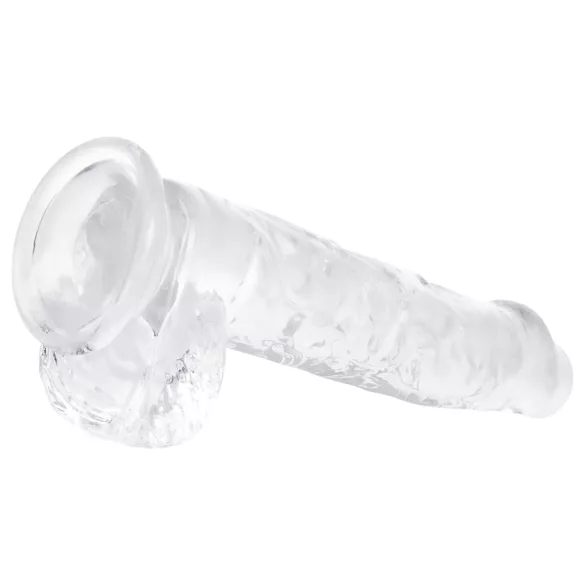 EasyToys - dildo met ballen - 13,5cm - transparant