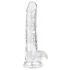 EasyToys - dildo met ballen - transparant - 17cm