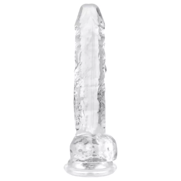 EasyToys - dildo met ballen - transparant - 17cm