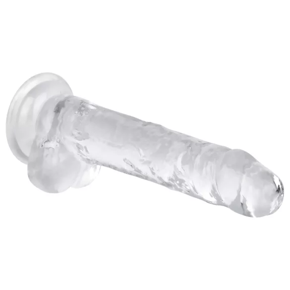 EasyToys - dildo met ballen - transparant - 17cm