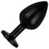 Easytoys Anale Collectie - metalen buttplug met steen - M (zwart)