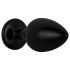 Easytoys Anale Collectie - metalen buttplug met steen - M (zwart)