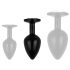 Easytoys Anale Collectie - metalen buttplug met steen - M (zwart)