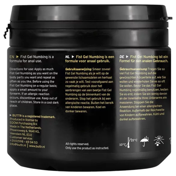 BUTTR - fisting gel met verdovende werking - 500ml