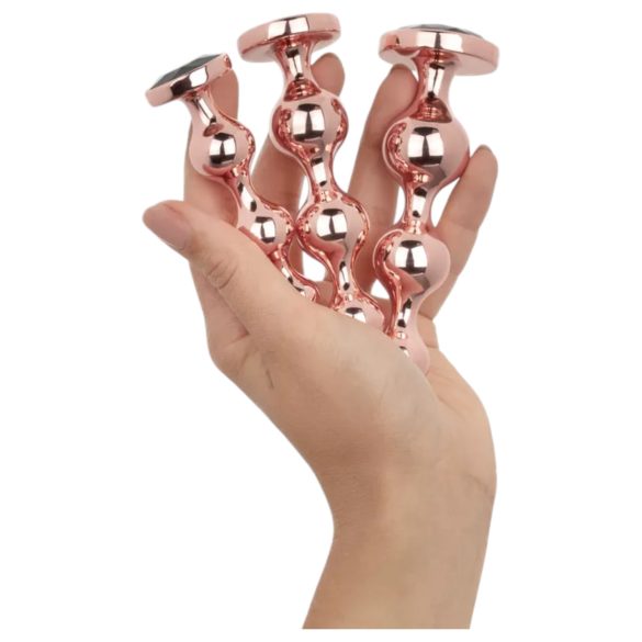 Rosy Gold - anaal dildo set - rosegoud