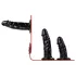 Easytoys - strap-on slip met drievoudige dildo - zwart