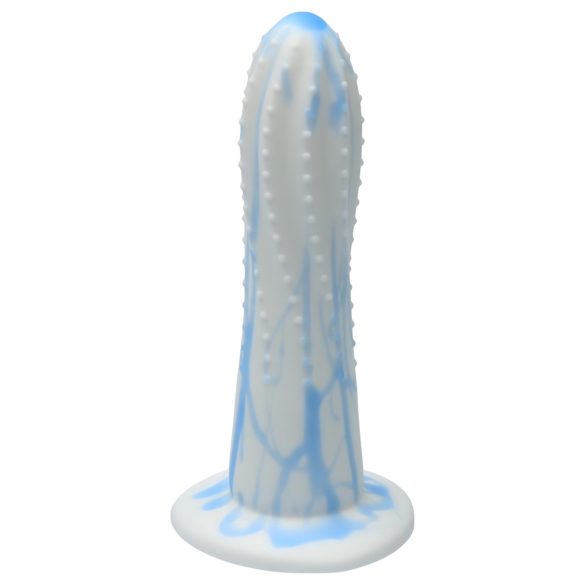 Ylva & Dite Prikkelige Peer - gestippelde dildo (wit-blauw)