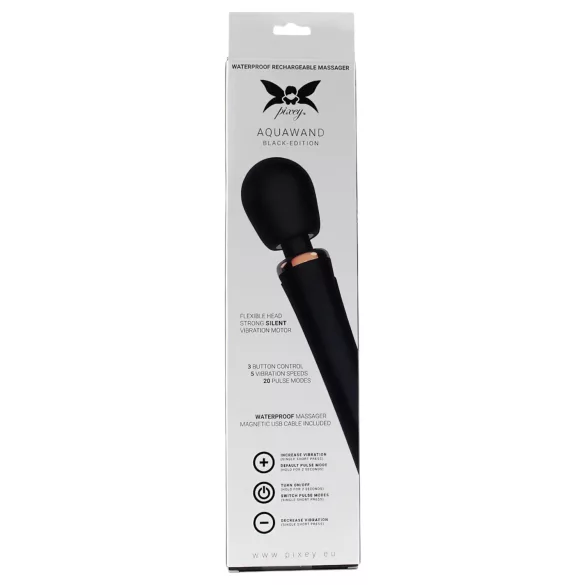 Pixey Aquawand - waterdichte massagevibrator (zwart)