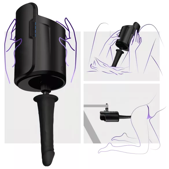 Kiiroo - realistische vacuüm dildo - 19cm - zwart